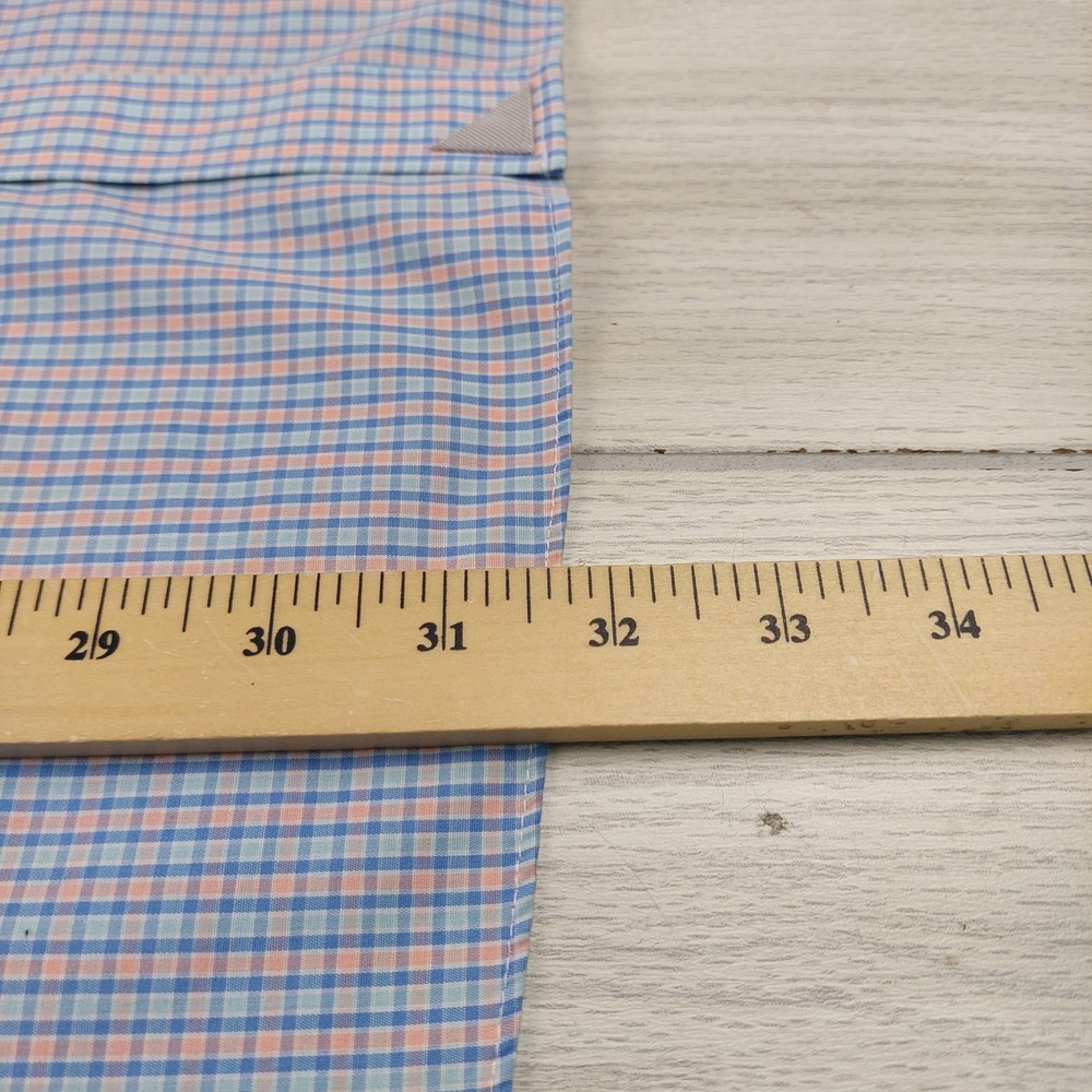 UNTUCKit Button Down Mens XXXLC Blue Orange Check Wrinkle Free Cotton Shirt - Picture 6 of 6